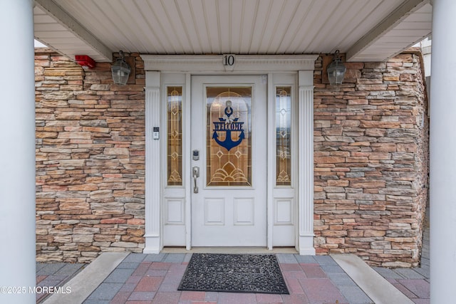 21 Blaine Ave Unit 10, Seaside Heights, NJ 08751 - doorway to property with stone siding