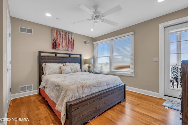 21 Blaine Ave Unit 10, Seaside Heights, NJ 08751 - bedroom featuring baseboards, light wood-type flooring, recessed lighting, and ceiling fan