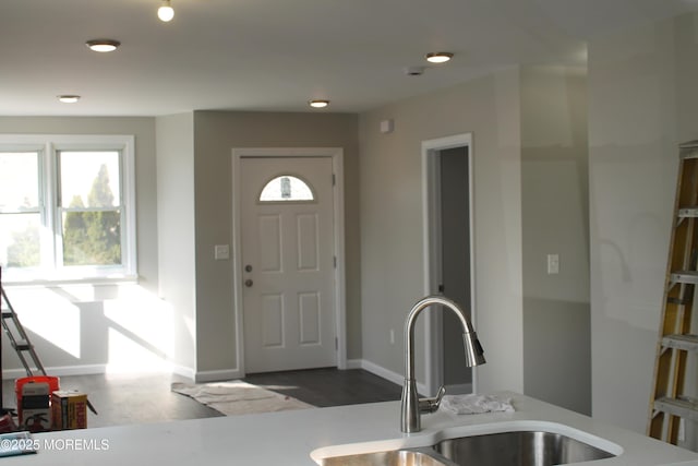 519 Roosevelt Ave, Carteret, NJ 07008 - entrance foyer with baseboards and wood finished floors