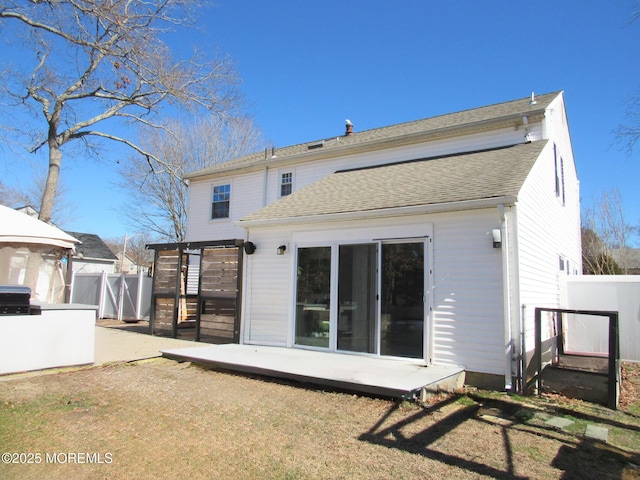5 Highland Dr, Barnegat, NJ 08005 - back of property with a patio and a shingled roof
