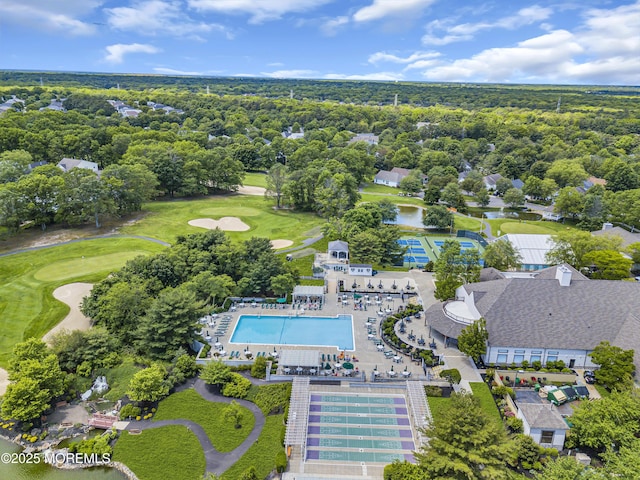 25 Bellflower Dr, Lakewood, NJ 08701 - view of property location with a local golf course, a pool, and a large body of water