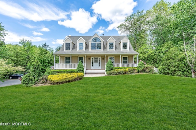 668 Hyson Rd, Jackson, NJ 08527 - cape cod home featuring a front lawn and a porch