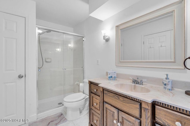 332 Seaview Cir, Neptune Township, NJ 07753 - bathroom with vanity, a shower stall, and toilet