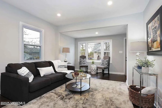 126 Seabreeze Ave, North Middletown, NJ 07748 - living area featuring wood finished floors, recessed lighting, and baseboards