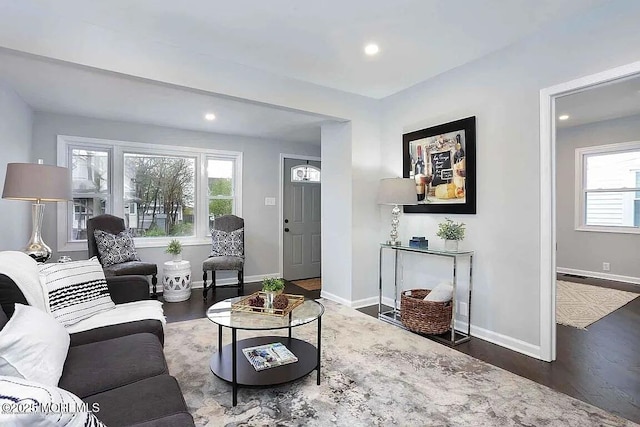 126 Seabreeze Ave, North Middletown, NJ 07748 - living area featuring wood finished floors, recessed lighting, and baseboards