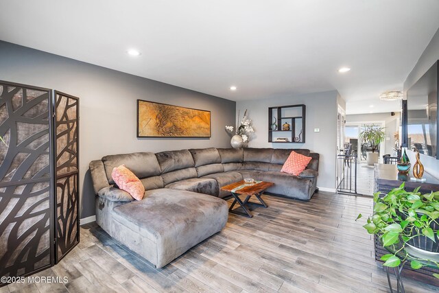 37 Florence Ave, Leonardo, NJ 07737 - living room featuring recessed lighting, wood finished floors, and baseboards