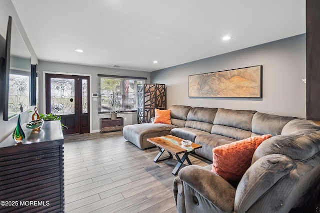37 Florence Ave, Leonardo, NJ 07737 - living room featuring wood finished floors, recessed lighting, and baseboards