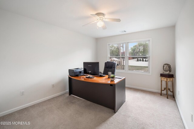 37 Florence Ave, Leonardo, NJ 07737 - office featuring a ceiling fan, light carpet, and baseboards