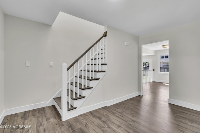 18 Heritage Dr, Edison, NJ 08820 - stairway with wood finished floors and baseboards