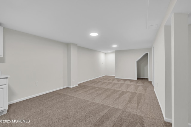 18 Heritage Dr, Edison, NJ 08820 - finished below grade area featuring light colored carpet, recessed lighting, and baseboards