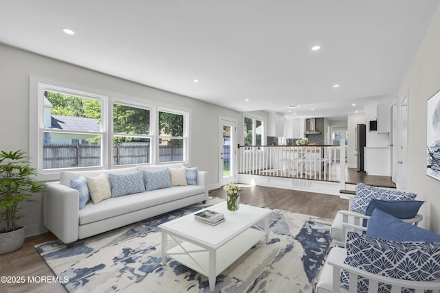 18 Heritage Dr, Edison, NJ 08820 - living room featuring wood finished floors, recessed lighting, and baseboards