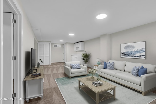 18 Heritage Dr, Edison, NJ 08820 - living room featuring carpet flooring and recessed lighting