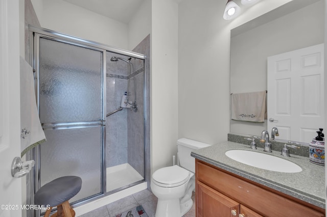 208 Bradwick Way, Marlboro, NJ 07746 - bathroom with toilet, a stall shower, vanity, and tile patterned flooring
