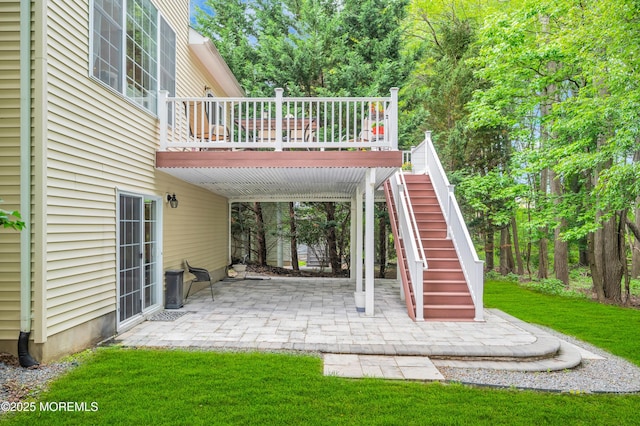 208 Bradwick Way, Marlboro, NJ 07746 - view of patio featuring a wooden deck and stairway