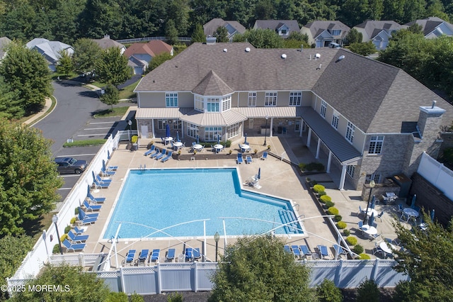 208 Bradwick Way, Marlboro, NJ 07746 - community pool featuring a fenced backyard and a patio area
