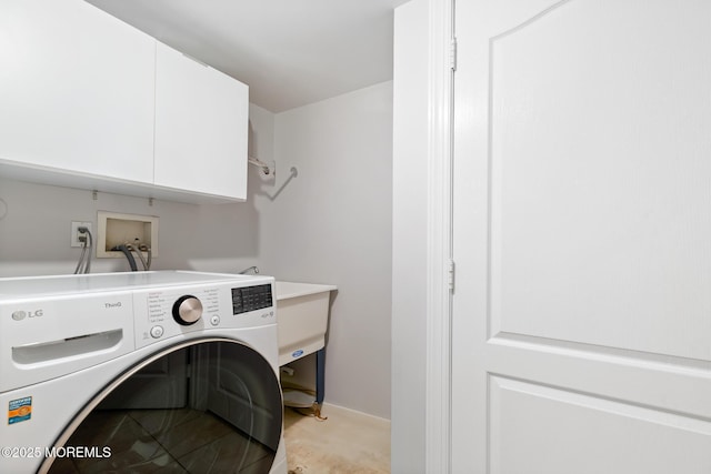 17 Riviera Dr, Long Branch, NJ 07740 - washroom featuring washer / dryer, cabinet space, and baseboards
