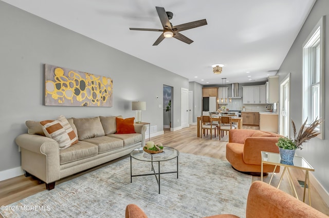 7 Cardinal Ave, Brick, NJ 08724 - living area with light wood-type flooring, baseboards, a ceiling fan, and recessed lighting