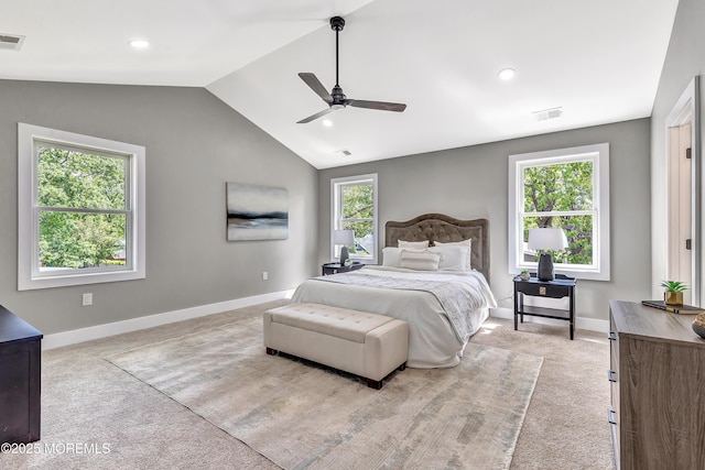 7 Cardinal Ave, Brick, NJ 08724 - bedroom featuring lofted ceiling, light colored carpet, baseboards, ceiling fan, and recessed lighting