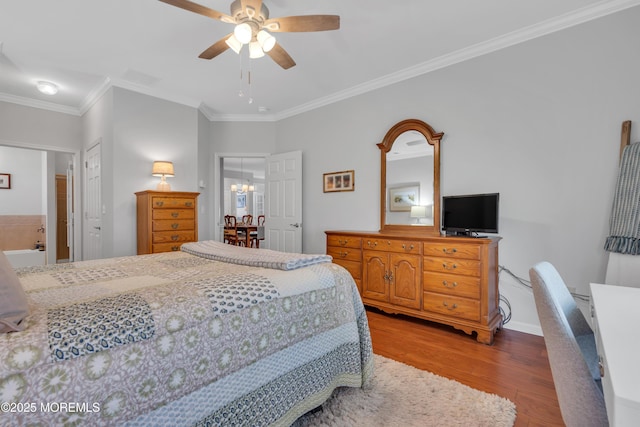 28 Pierhead Dr, Barnegat, NJ 08005 - bedroom with wood finished floors, crown molding, and a ceiling fan