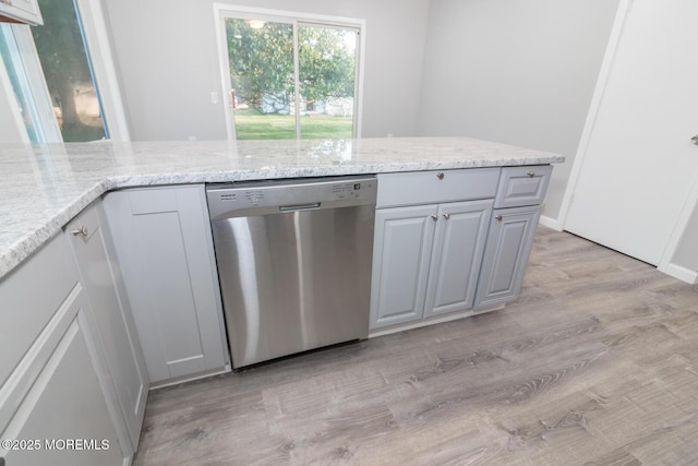 3 Fontana St, Toms River, NJ 08757 - kitchen with stainless steel dishwasher, light wood-style flooring, and light stone countertops