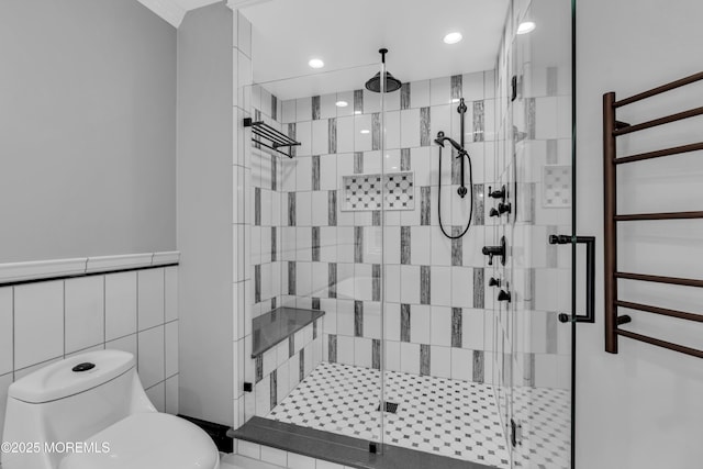 16 W Ave, Gladstone, NJ 07934 - full bathroom with a shower stall and recessed lighting
