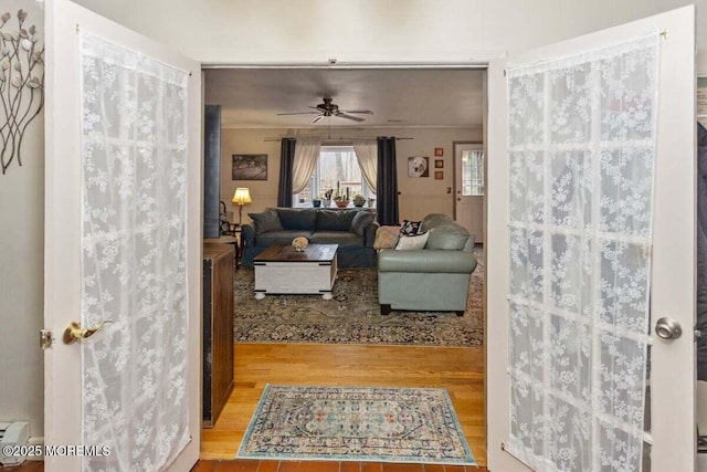 75 Brown Rd, Howell, NJ 07731 - living area featuring wood finished floors and a ceiling fan