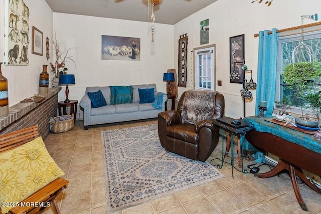 75 Brown Rd, Howell, NJ 07731 - living room with tile patterned flooring and ceiling fan