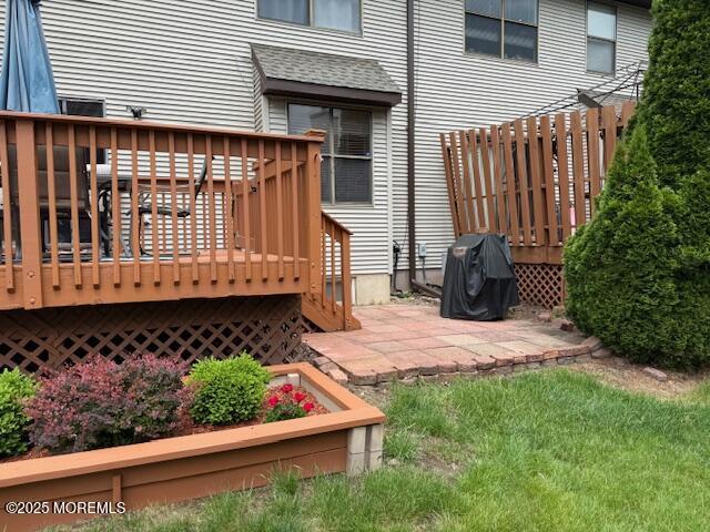 372 Oak Knoll Dr, Manalapan, NJ 07726 - wooden deck featuring grilling area