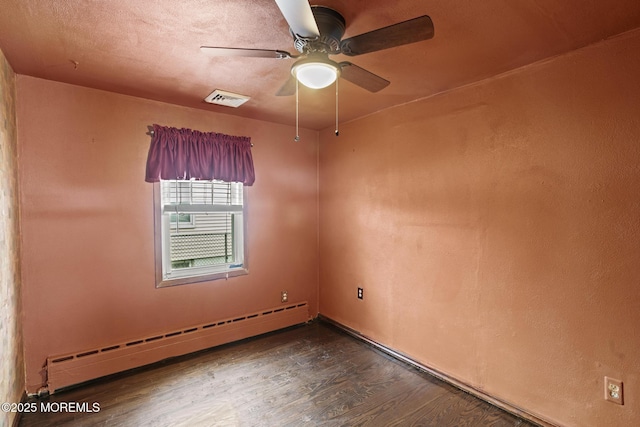 388 Atlantic Ave, Long Branch, NJ 07740 - unfurnished room featuring baseboard heating, a ceiling fan, wood finished floors, and baseboards