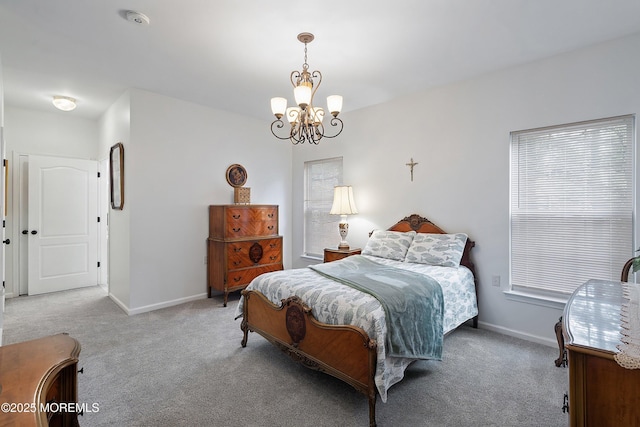 37 Violet Ct, Holmdel, NJ 07733 - bedroom featuring carpet floors, a chandelier, and baseboards