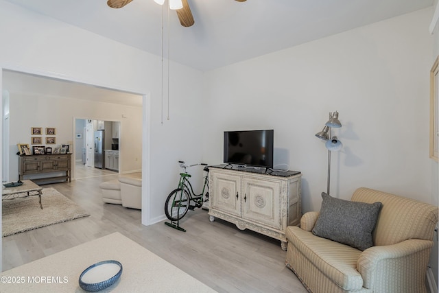 37 Violet Ct, Holmdel, NJ 07733 - living room with a ceiling fan, light wood-style flooring, and baseboards