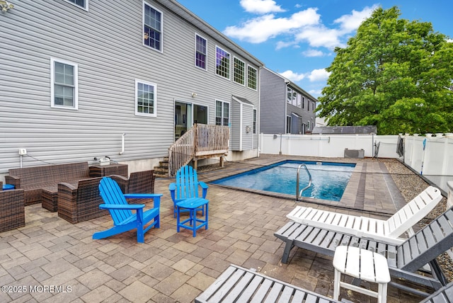 909 Amsterdam Ave, Toms River, NJ 08757 - view of swimming pool featuring a fenced backyard and a patio