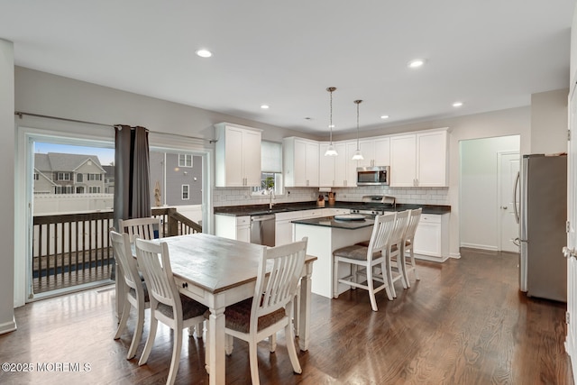 909 Amsterdam Ave, Toms River, NJ 08757 - dining room featuring dark wood-style floors and recessed lighting