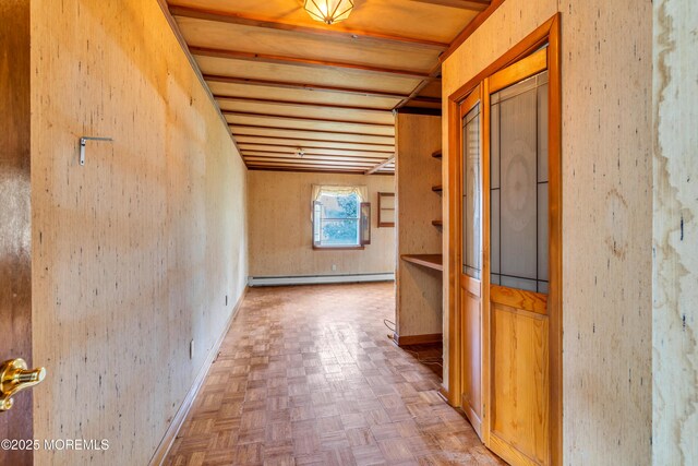 36 Stoney Creek Ln, Colts Neck, NJ 07722 - hall with a baseboard heating unit and wood ceiling