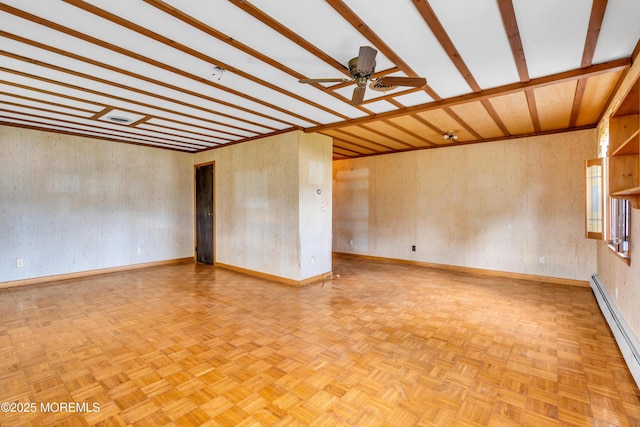 36 Stoney Creek Ln, Colts Neck, NJ 07722 - spare room featuring a baseboard radiator, baseboards, and a ceiling fan