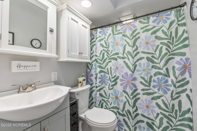 7 Monterey Dr, Hazlet, NJ 07730 - full bath featuring vanity, toilet, and a shower with shower curtain