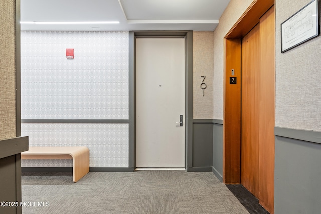 601 Bangs Ave Unit 701, Asbury Park, NJ 07712 - hall with carpet flooring and elevator