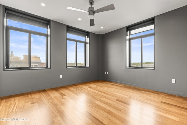 601 Bangs Ave Unit 701, Asbury Park, NJ 07712 - unfurnished room with ceiling fan, light wood-style floors, baseboards, and recessed lighting