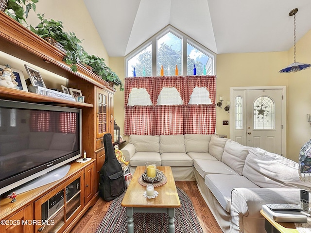 9 Sami Dr, Howell, NJ 07731 - living room featuring high vaulted ceiling and light wood-type flooring