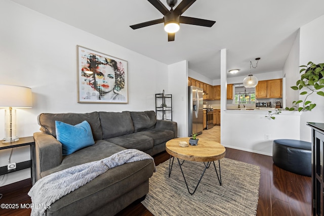 405 Hampton Ct Unit 15-4, Manalapan, NJ 07726 - living area featuring light wood-type flooring and ceiling fan