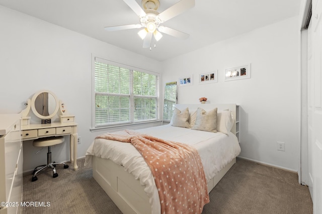 405 Hampton Ct Unit 15-4, Manalapan, NJ 07726 - bedroom featuring carpet, baseboards, and ceiling fan