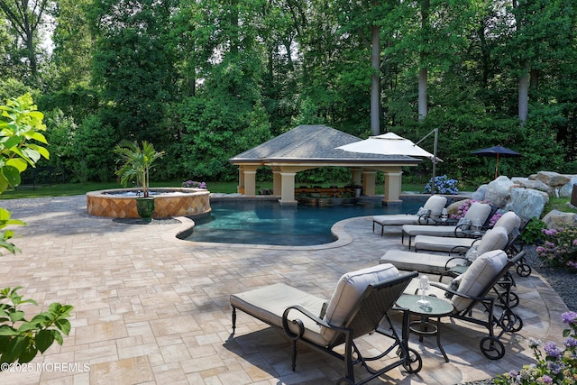6 Bordens Brook Way, Holmdel, NJ 07733 - view of pool featuring a patio and a pool with connected hot tub