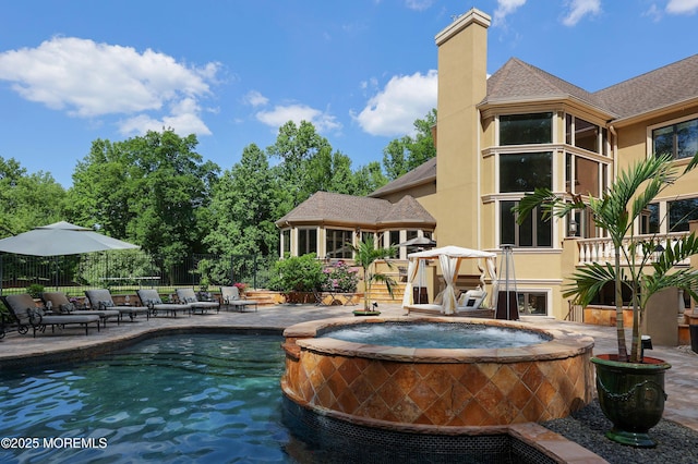 6 Bordens Brook Way, Holmdel, NJ 07733 - view of swimming pool featuring a patio and a pool with connected hot tub