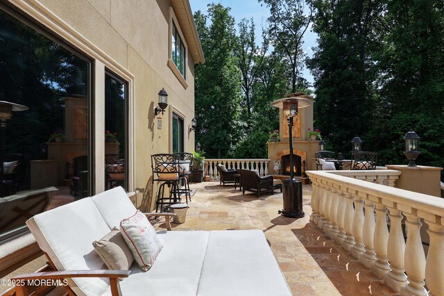 6 Bordens Brook Way, Holmdel, NJ 07733 - view of patio featuring an outdoor living space with a fireplace