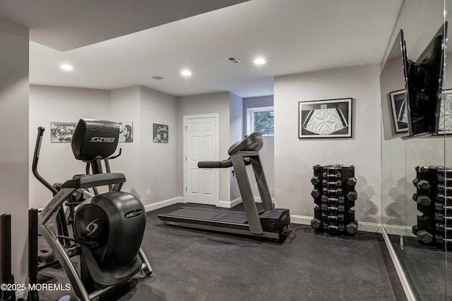 6 Bordens Brook Way, Holmdel, NJ 07733 - exercise room featuring baseboards and recessed lighting