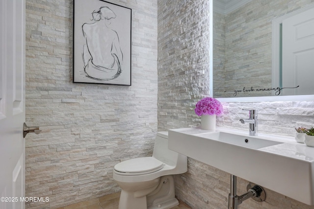 6 Bordens Brook Way, Holmdel, NJ 07733 - bathroom featuring toilet, tile walls, and tile patterned floors