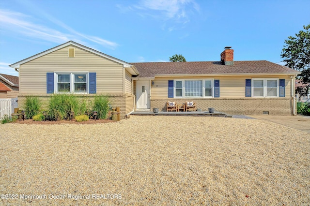 29 Longpoint Dr, Brick, NJ 08723 - single story home featuring brick siding, a chimney, and roof with shingles
