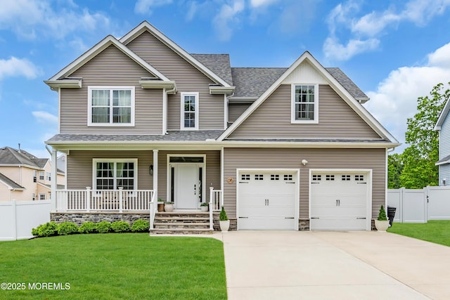 6 Harpoon Dr, Barnegat, NJ 08005 - view of front of house with driveway, covered porch, an attached garage, and a shingled roof
