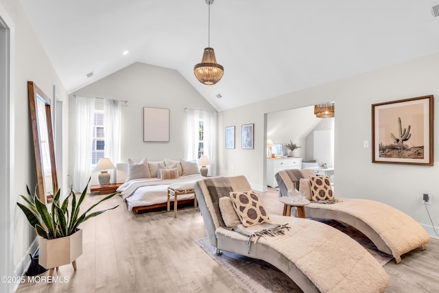 6 Harpoon Dr, Barnegat, NJ 08005 - bedroom featuring light wood finished floors, vaulted ceiling, and baseboards