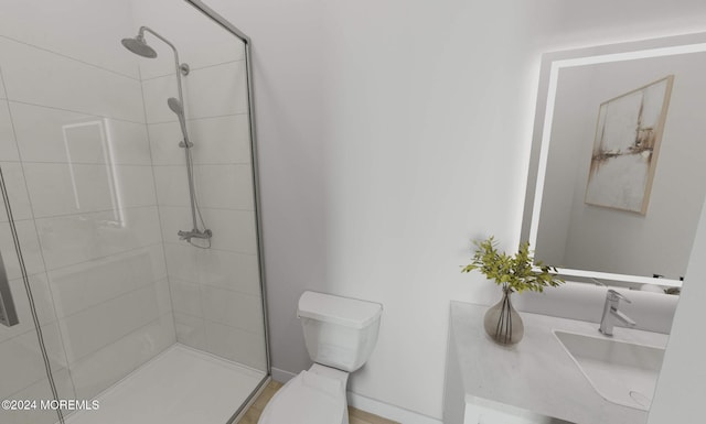 3 5th Ave Unit 208, Neptune City, NJ 07753 - full bath featuring a sink, toilet, a tile shower, and baseboards